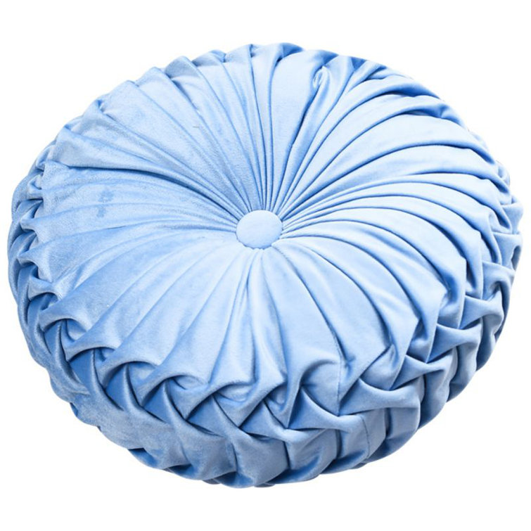 House of Hampton® Pleated Round Cushion Solid Color Pillow Diameter 14.96 * 3.94 Inch (Light